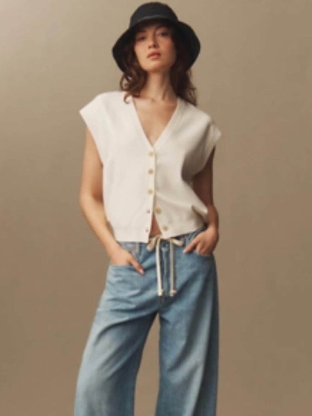 Anthropologie | Maeve Slouchy Cardigan Sweater Vest | Size L